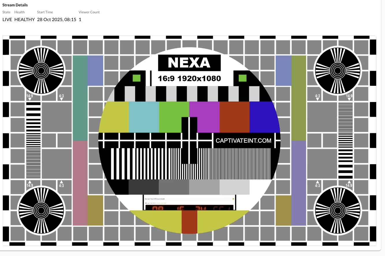 nexahub.io start livestream and preview