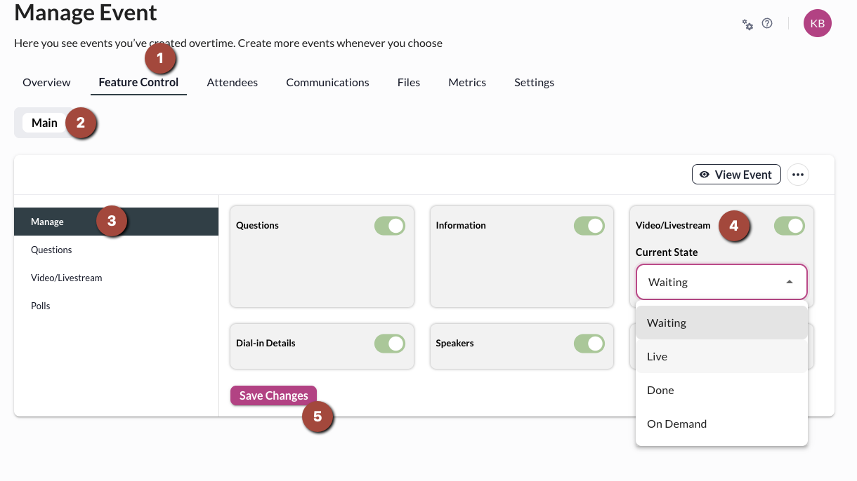 nexahub.io feature control start livestream